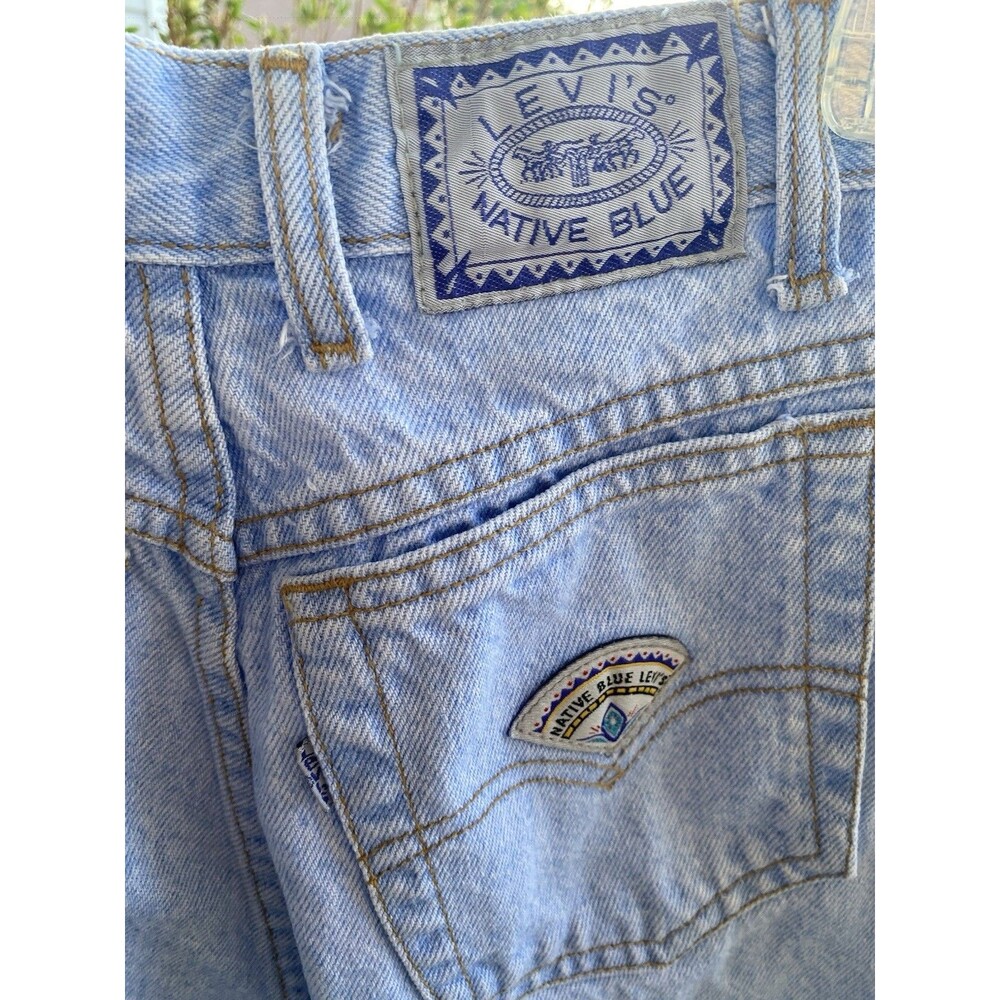 Native Blue Levi’s Jeans Women Size 3 Blue Mom Light Wash Denim Shorts 80s VTG - Picture 7 of 16